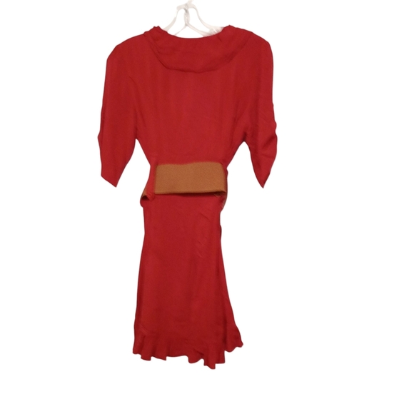 Picky Girl - Elegant Red Ruffled One Button Tunic - size large - Picture 4 of 8